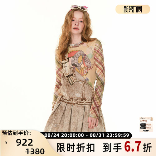 ANDREA MARTIN女士甜美日常磨破做旧牛仔连衣裙 银泰百货 301489
