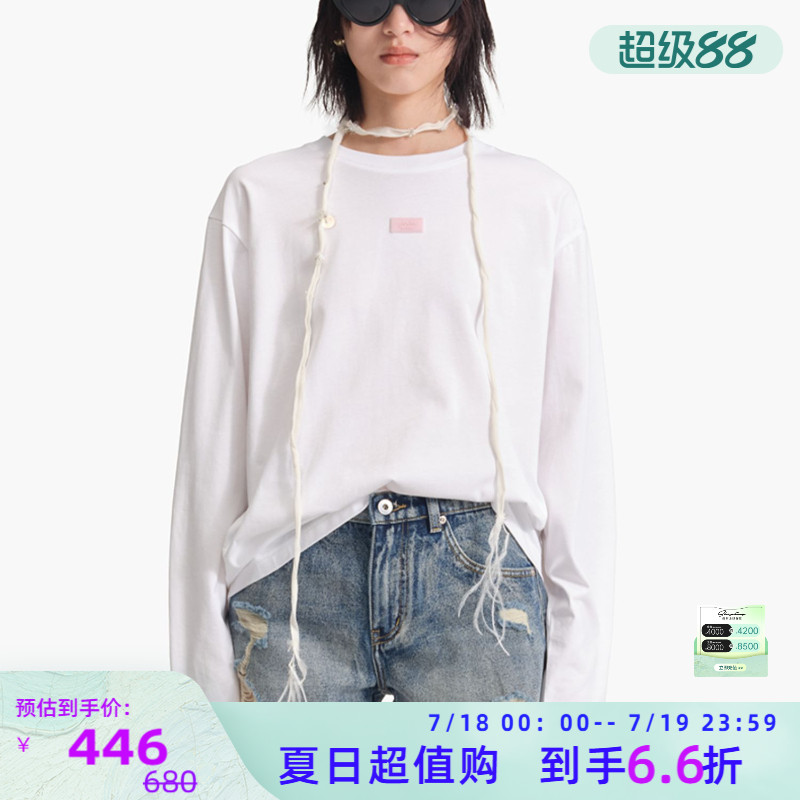 concise-white/简白圆领长袖T恤