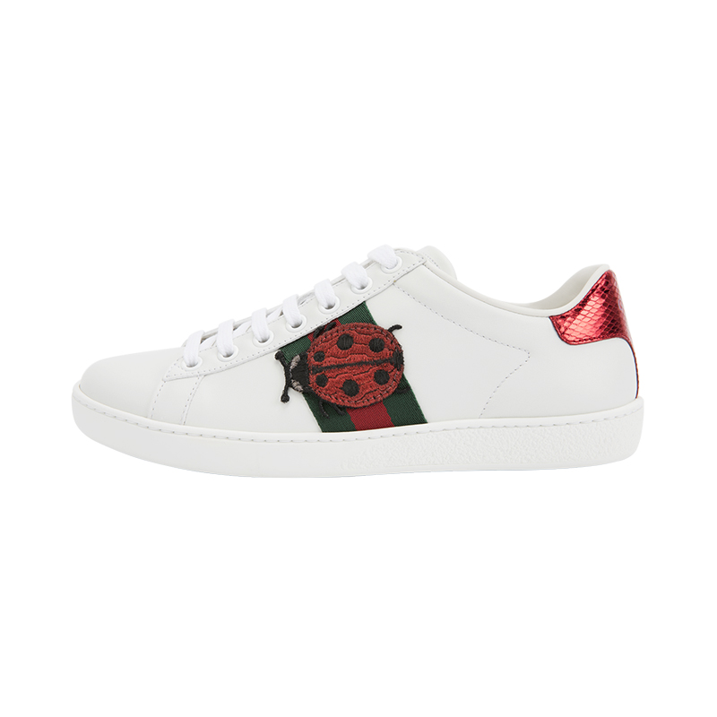 Gucci/古驰Ace系列 牛皮材质 女士白色休闲运动鞋