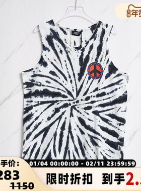 ETUDES 春夏棉质男士扎染印花休闲无袖T恤上衣银泰301596