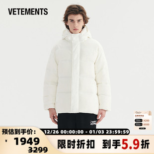 VETEMENTS秋冬情侣款 潮流白鸭绒羽绒服银泰301446 男女秋冬新款