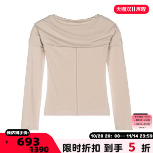 301574 秋冬女士一字领上衣银泰百货精品 LOW CLASSIC