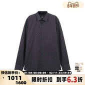 银泰 Hugo 300095 black系列几何图案长袖 衬衫 Boss雨果博斯 男士