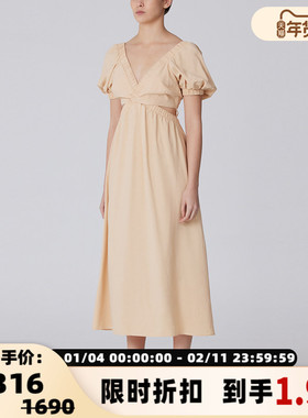 【折扣】C/MEO 女士收腰低领露腰长款连衣裙