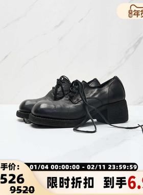 【断码】GUIDI 潮流都市女士经典系带方头车辙线乐福鞋银泰301596