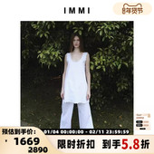 IMMI 女士衬衫 布花边无袖 设计师品牌 连衣裙 300124