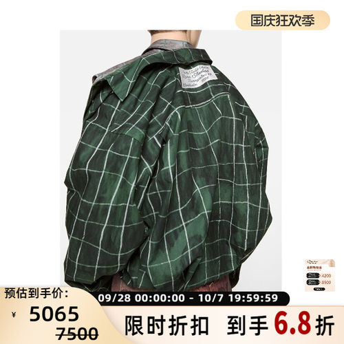 ACNE STUDIOS男士个性双层领假两件格子长袖衬衫 银泰百货 302000