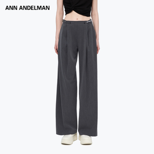 ANN ANDELMAN 26春夏新款女士扣袢带西装阔腿裤银泰百货 301286