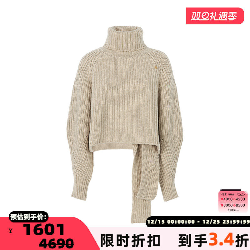 RECTO女士高领长袖针织衫毛衣