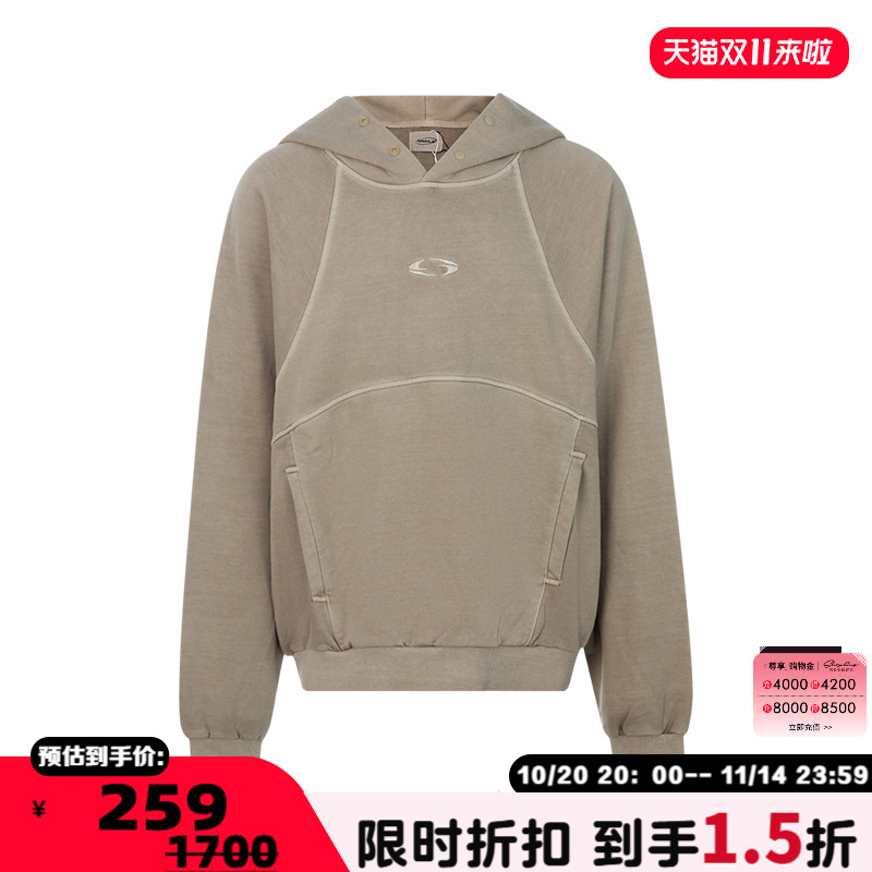 秋冬款运动风长袖套头连帽上衣