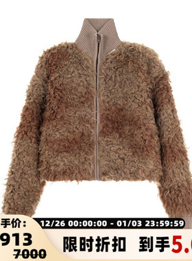 ACNE STUDIOS 女士褐色保暖立领外套银泰百货精品301574