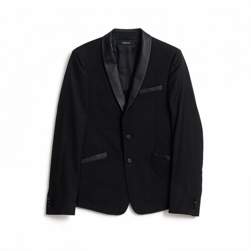 Versace/范思哲男士休闲皮革拼接礼服款西装外套 银泰百货 301596