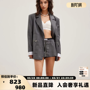 裙子银泰 JAC 女士假两件松紧腰条纹裤 26春夏新款 301489 FLEURANT