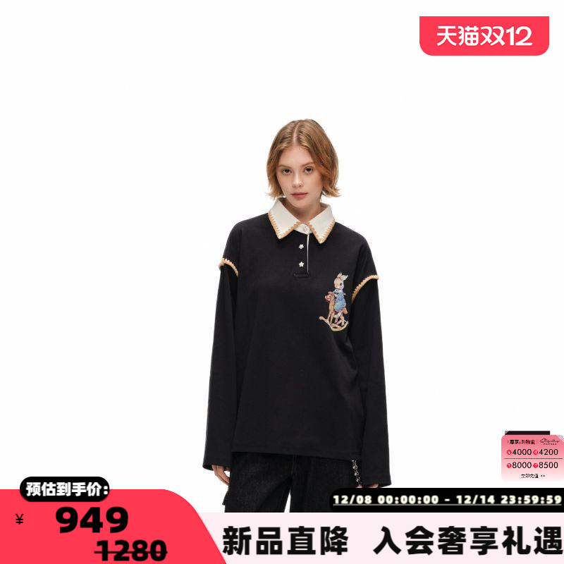 Alexia Sandra秋男女兔子长袖polo衫银泰百货精品 301261