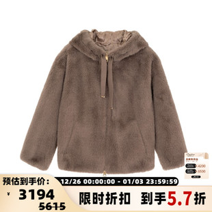 HERNO秋冬女士灰色连帽外套大衣银泰百货精品 301574