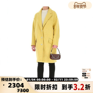 ISABEL MARANT ETOILE 羊毛女士中长款呢大衣外套银泰百货 301604