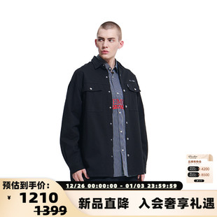 夹克银泰百货 领口刺绣休闲衬衫 301446 25秋冬男女同款 VETEMENTS