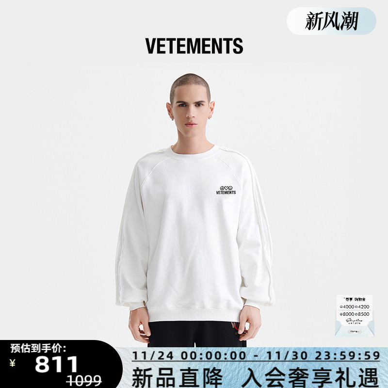 VETEMENTS 秋冬男女同款纯棉刺绣印花圆领卫衣银泰百货 301446