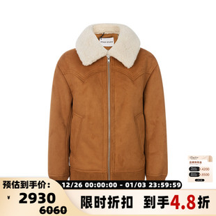 棕黄色复古休闲拉链款 秋冬款 女士翻领保暖外套 STUDIO STAND