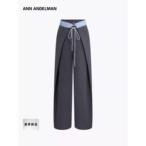 ANN ANDELMAN26春夏女士拼接条纹抽绳休闲西裤 银泰百货 301286