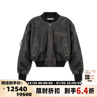 新款 春季 女士复古休闲皮夹克银泰百货精品301574 STUDIOS ACNE