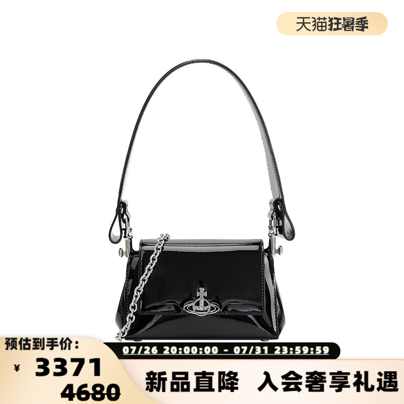 Vivienne Westwood/西太后 女士小号漆皮手提包斜挎包银泰 300217