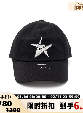 ADER ERROR 春夏新款男士黑色印花棒球帽子 银泰百货精品301574