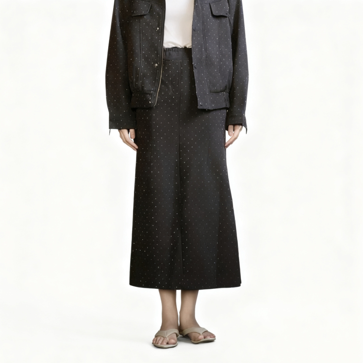 Dear Alien 25新款女士Olympia长款满钻半身裙银泰百货 301594