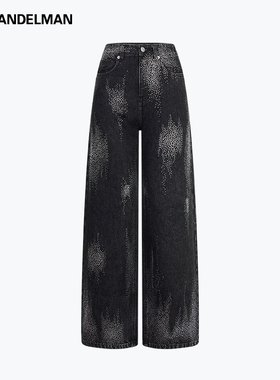 ANN ANDELMAN  2025春夏女士直筒长裤烫钻牛仔裤银泰百货 301286