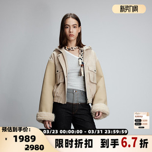 拼色连帽棉服银泰百货 JAC 女士个性 新款 301489 FLEURANT