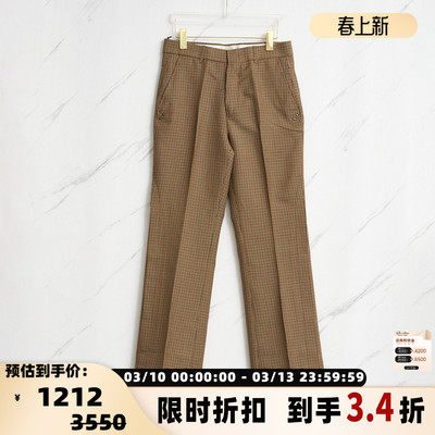 早秋款男士格纹复古西裤休闲裤