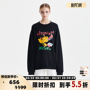 301446 印花套头卫衣 VETEMENTS时尚 休闲宽松情侣同款