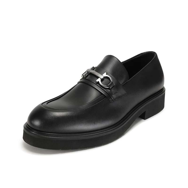 男士牛皮乐福鞋菲拉格慕厚底