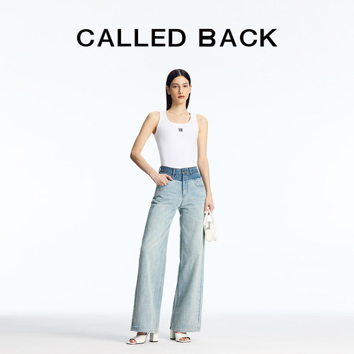 CALLEDBACK拼色腰头牛仔裤
