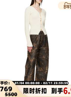 ACNE STUDIOS 春夏新款女士V领修身针织开衫毛衣银泰百货 301574