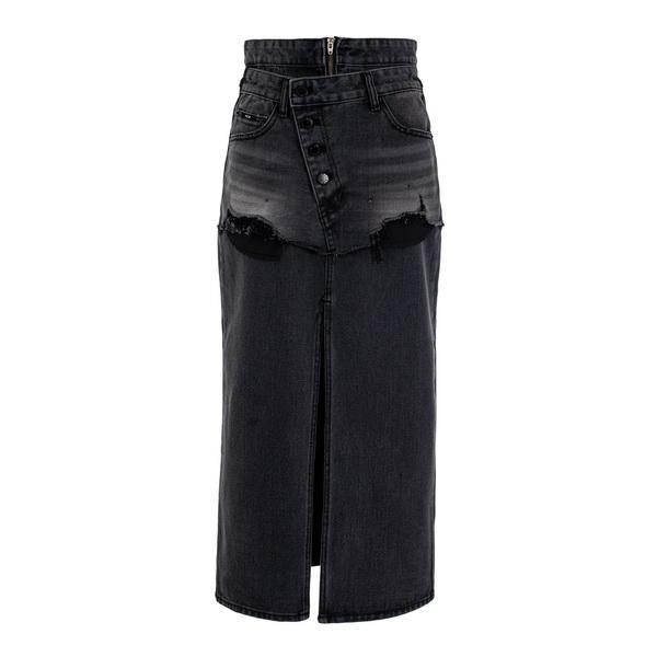 新款水洗破洞牛仔半身裙