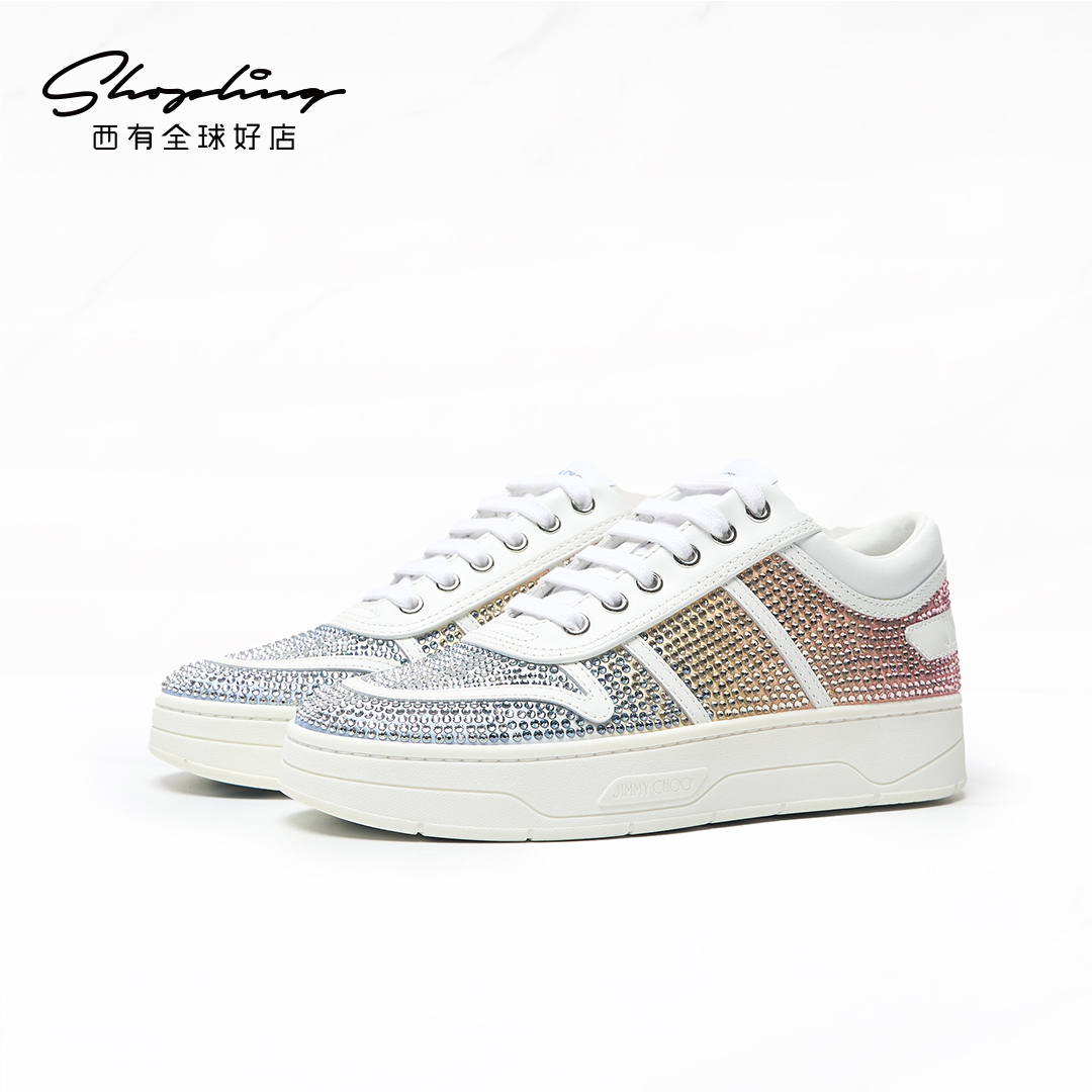 Jimmy Choo/周仰杰女士满钻渐变百搭休闲鞋板鞋银泰 301596