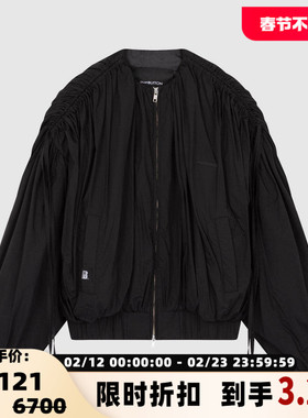 pushBUTTON羊毛圆领女士休闲百搭长袖小香风外套银泰百货 301604