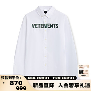 25秋冬款 银泰百货 男女款 衬衫 301446 印花LOGO休闲长袖 VETEMENTS