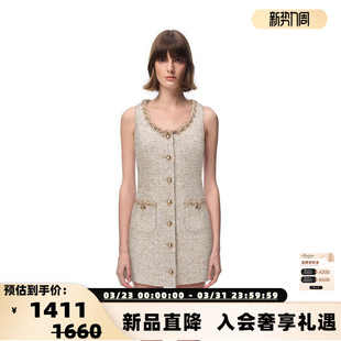 女士蕾丝纱粗花呢背心连衣裙银泰 新款 301469 ENRO26春季 SHRO