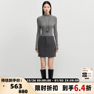 银泰百货精品 秋冬女士竖纹高领打底衫 301257 white concise