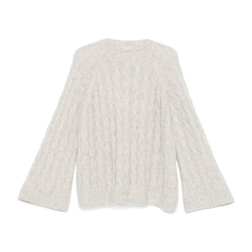 BC Brunello Cucinelli 秋冬女士宽松圆领绞花马海毛毛衣银泰