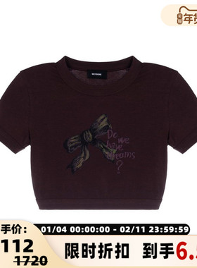 WE11DONE 春夏女士黑色短款短袖圆领T恤银泰百货精品 301574