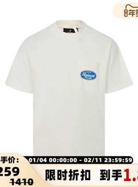 【折扣】REPRESENT 春季男士棉质复古做旧字母印花圆领短袖T恤