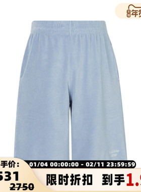 MARTINE ROSE 春季浅蓝色毛巾面料字母刺绣男士休闲运动短裤