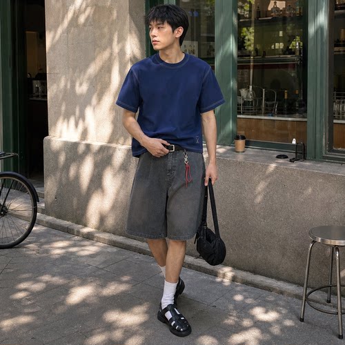 AMI男士经典款纯棉短袖T恤