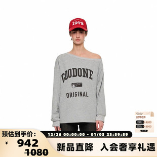 T恤 Alexia 简约女士字母印花斜肩长袖 25春夏经典 301261 Sandra