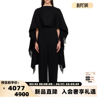 301574 银泰百货 TOTEME女士黑色个性 百搭流苏披肩斗篷