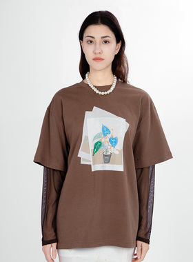 KAR PEISKOS 夏款女士棉质防晒袖圆领短袖t恤银泰百货精品 301600