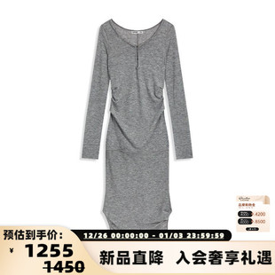 修身 OPEN 女士可叠穿中长款 26春夏新款 连衣裙T恤上衣银泰百货